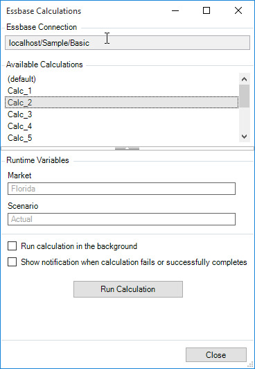 Essbase Calculations Checkbox