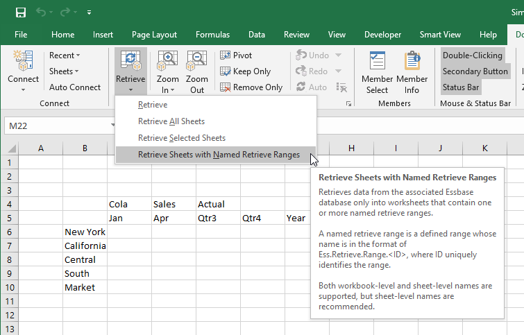 Retrieve Sheets with Named Ranges