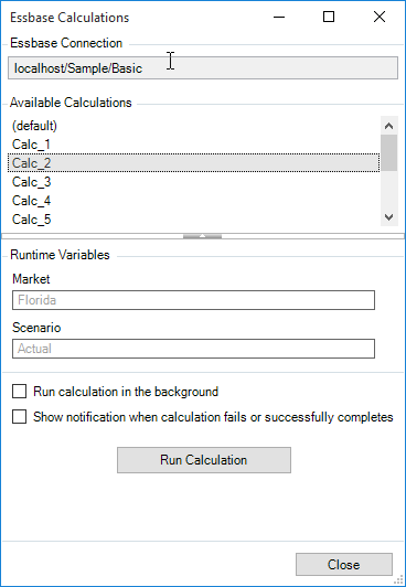 Essbase Calculations Checkbox