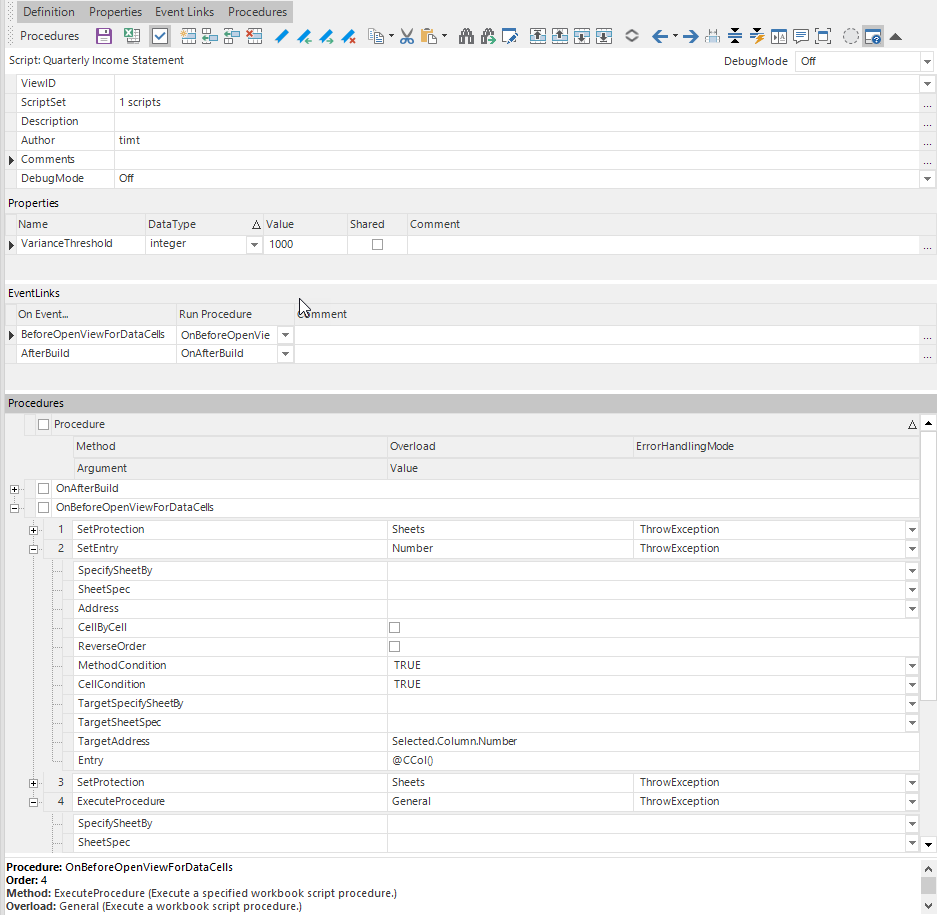 workbook script editor